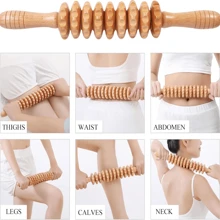 Rullo massaggiante in legno, strumento di massaggio terapeutico in legno, rullo per il corpo, rullo per la rimozione della cellulite, rullo per i tessuti profondi e i muscoli, massaggiatore in legno per il drenaggio linfatico, terapia muscolare, sollievo dal dolore muscolare, adatto per la scuola, ritorno a scuola, viaggi, essenziale per i viaggi, essenziale per la casa, spa, strumento per il massaggio, massaggio, massaggiatore, spa - Multicolore - Visualizzare 2
