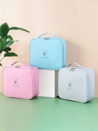 急救箱包，便携式医疗包，药物收纳盒，户外旅行药箱，织物医疗应急用品储备急救箱袋，急救收纳袋，便携式药品收纳盒，家庭旅行办公室应急药丸包装容器（拉链方向随机）