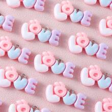 10/30pcs Glossy Resin "LOVE" Letter Pendant, Cute Alphabet Charm For DIY Bracelets Necklaces Earrings Jewelry Making, Valentine's Day Mother's Day Gift
