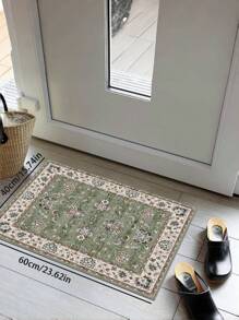 European Style Green Printed Carpet, Non-Slip And Washable, For Living Room Bedroom Office And Indoor/Outdoor Floor Mat, Area Rug 200x300cm (6.56' X 9.84' ) - Sprout Green - View 13