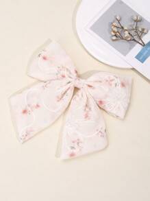 1 件适合幼儿女孩的花朵刺绣发夹，刺绣花卉蝴蝶结发夹优雅时尚发夹，适合日常佩戴和派对，儿童发饰 - 彩色 - 查看 9