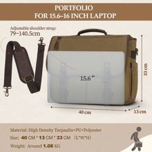 NEWHEY 15.6 Inch Laptop Canvas Briefcase For Men, Large Capacity With Adjustable Shoulder Strap - Multicolor - View 9