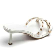 Infradito classici con fibbia per donne, sandali estivi per donne - Bianco - Visualizzare 4