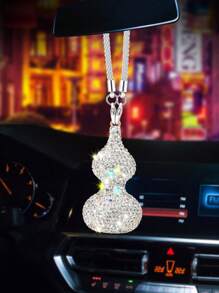 1pc Crystal Calabash Rear View Mirror Hanging Ornament