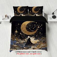 3-Piece Set (1 Duvet Cover + 2 Pillowcases, No Filling), Creative Retro God Design, Zodiac Element Digital Print Bedding Set That Is Soft, Warm, Skin-Friendly, And Breathable For All Seasons.