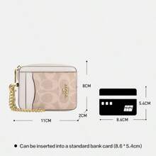 Coach Zip Card Case In Signature Canvas Women Card Case Wallet Bag, Bags For Women 2026 Mother's Day Gifts CW883 - Sand Chalk - 查看 5