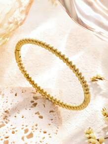 1 件不锈钢编织手链首饰套装，时尚女性日常佩戴 - 白色 - 查看 7