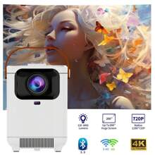 NetHong New Projector For Home Wall Projection 1080p Ultra HD Bedroom Projection TV UK - White - View 3