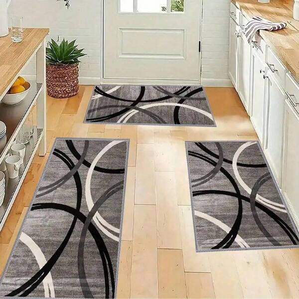 1pc Soft Thick Kitchen Floor Mat, Anti-Slip & Oil Proof, Waterproof Non-Slip Carpet, Anti-Fouling Floor Carpet, Machine Washable, Entrance Doormat, For Kitchen, Living Room, Laundry Room And Bathroom, Room Decor