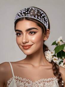 2 Capas Diadema de Cristal Plateada, Diseño Elegante y Sofisticado, Adecuada para Peinados de Novia y Boda, y Accesorio Esencial de Moda Diaria