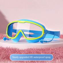 Children's Swimming Goggles, Large Frame Waterproof And Anti-Fog Swimming Goggles, Suitable For Boys And Girls Ages 3-14