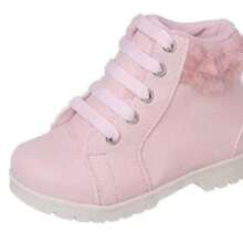 Bota Infantil Menina Pelinho Estilosa Confortável Bloguerinha - Rosa Bebê - Visão 3