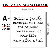 1pc Farmhouse Home Decoration, Family Room Decoration, Warm Home Decoration, Family Famous Words Wooden Board, Shelf Decoration, Wooden Board Box Logo, Being A Family Means You Will Love And Be Loved Logo, Aesthetic Home Wall Art, Gift , Creative Home Wall Decoration, Bedroom, Living Room, Kitchen, Bathroom, Cafe, Dormitory Wall Art Canvas Poster Gifts Birthday Graduation