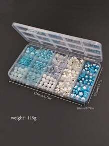 DIY Bracelet Making Kit, Decorative Beads In Blue Ocean Theme, High-End Elegant Bracelet Materials, Various Shaped Beads For Custom DIY, Includes Scissors And String, Boxed And Dust-Proof For Easy Storage,Back To School,School Supplies