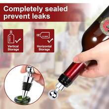 Wine Stoppers, Stainless Steel Bottle Stoppers For Red Wine Champagne Beer Saver Collection, 2 Pieces - 銀色 - 查看 6
