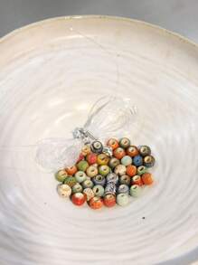1 Set DIY Beading Materials Handmade Bracelets, 6mm & 8mm Ceramic Beads, Not Finished Product