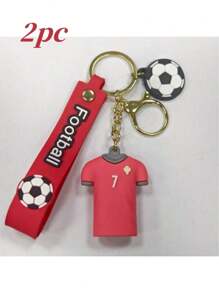 1 peça/2 peças Chaveiro Modelo de Camisa de Futebol Moda, Presente para Fã de Esportes Casual, Adequado para Namorado Presentes de Natal/Dia dos Namorados, Acessórios de Carro, Encantos de Bolsa, Acessórios de Bolsa Escolares, Góticos Fofos Y2k, Porta-Crachás