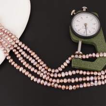 1 brin de 20 cm/7,87 pouces 0,4-0,5 cm/0,16-0,2 pouces de perles de culture d'eau douce violettes à trous complets, pour la fabrication de bijoux artisanaux DIY