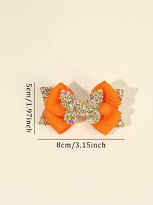 2pcs Women Hair Bow Clips With Sparkly Glitter Butterfly,Boutique Fashion Women Hair Accessories For Daily Wear Claw Clips Hair Claws Hair Barrettes - Multicolor - View 7