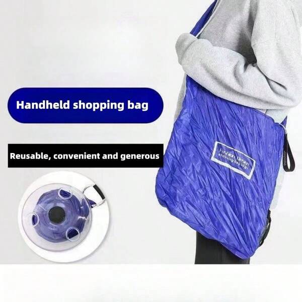 1 Stück Nutiloop Mini faltbare und ausziehbare Einkaufstasche, kreisförmige drehbare Aufbewahrungstasche, Abfalltasche, Einkaufstasche