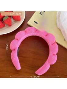 1 pieza Diadema con forma de nube simple de esponja para mujeres, diadema de verano para lavado de cabello y peinado, accesorios rosas, diadema, diadema para el cabello, diadema para el cuidado de la piel
