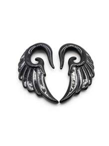 2 piezas de tapones únicos para orejas, expansores y ensanchadores con diseño en espiral de corazón, alas y plumas de acrílico para mujer como joyería corporal - Expansor de oreja - Ver 29