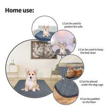 1pc Pet Urine Pad, Extra Large Pet Sofa Cushion, Waterproof, , Anti-Slip, Made Of Polyester Fiber Suitable For All Seasons, Slip-Resistant Bottom, Comfortable Square Sofa Pad, Fit For Extra Small To Large Dogs And Cats, Grey Color - Multicolor - View 5