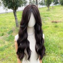 Wig For Women, Natural Water Wave, Middle Part, Long Bang, Long Curly Wigs, Fluffy, Realistic Scalp, Full Wig, Suitable For Daily Wear, Street Photography, Cosplay, Lolita.