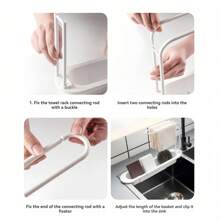 1 pièce Égouttoir d'évier, égouttoir extensible, panier de filtration, panier de nettoyage des légumes, rack de rangement des torchons et égouttoir de cuisine
