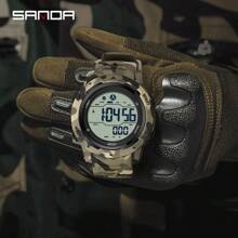 SANDA. SANDA Men Smart Electronic Watches Pedometer Calories 50M Waterproof Fitness Timer Alarm Clock Date LED Digital Watch Military Outdoor Sports Swimming Multifunction Wristwatch