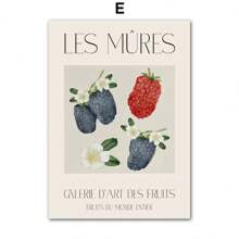 1 件水果市场橙子樱桃柠檬墙壁艺术帆布画北欧海报和印刷品复古墙壁画适用于客厅装饰无框架 - 彩色 - 查看 24