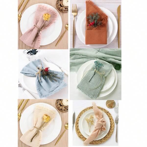 1/4/6 stuks handgemaakte stoffen servetten, paasservetten met franje, rustieke bulk servetten voor bruiloften, babyshowers en tafeldecoraties