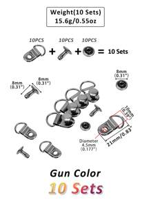 10 Sets Copper D‑Ring Eyelet Buckles With Rivets For Hiking Boots Repair Leather Boot Shoes, Shoe Buckle With Ring For Hats Hiking Boots Climbing Boots, Snap Rivet With D Ring Buckle, Shoe Boot Lace Hooks Buckle Rivets Loop Ring With Rivets, Shoe Boot Buckle