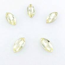 Szkło w kształcie navette, wielokolorowe, błyszczące, ręcznie robione, do szycia, kryształowe, ręcznie szyte, kryształki ozdobne, płaskie z tyłu, z otworami, klejnoty, akcesoria DIY, kamienie do przyszywania, strass do ozdabiania ubrań, sukienek, toreb, butów, broszek, kolczyków, rękodzieła