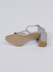 Sandales à talons hauts pour femmes, style élégant et simple d'été, talon épais polyvalent, bout rond