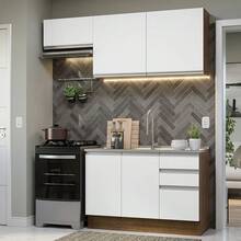 Cocina Integral Completa Modular Madesa Glamy 180cm Color Marrón/Blanco 09 - Marrón y Blanco - Ver 1