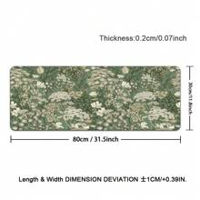 Large Extended Computer Floral Mouse Pad With Non-Slip Rubber Base, Long Gaming Mouse Mat With Stitched Edges, XL Flowers Plants Mousepad For Laptop