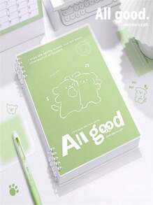 Cuaderno de anillas extraíble atractivo A5, blocs de notas rayados de 60 hojas, estético - Multicolor - Ver 16