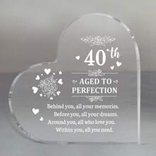 Inspirational 50th Birthday Gift - Art Decor Style Acrylic Pedestal With Motivational Message - Elegant Clear Acrylic Keepsake For Family, Friends, Loved Ones - No Electricity Needed