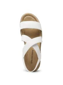 Women Low Wedge Heels Sandals Cross Strappy Slip On Flat Sandals Summer Comfortable Dressy Casual Vacation Walking Shoes White - 白色 - 查看 8
