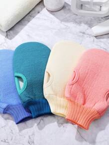 3 Stücke Peeling Körper Bade Bürsten Handschuhe, Abschuppen Handschuhe zum Entfernen von Abgestorbener Haut, doppelseitige Körper Reinigungstools für SPA Schaummassage, Peeling Handtücher, umkehrbare Badehandschuhe zum Peelen, geeignet für Spa, Massage und Körperpeeling, Körperpeeling Bad Accessoires, Abgestorbene Haut Entferner und Gesichtsmassage, grün, rosa und blau, Tasche, Organizer, Aufbewahrung, Haarclips