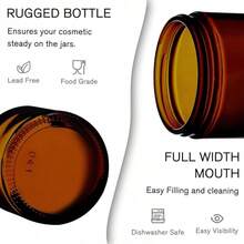 4 Oz Amber Glass Jar With Lids, 48 Pack Small Glass Candle Jars With Lids & Sticker, Empty Cosmetic Containers For Sample, Cream, Spice, Lotion, OintmentsSHEIN - 黑色 - 查看 4