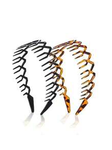 1/2 piezas Diademas de plástico con forma de onda, simples y de moda, accesorios para el cabello para mujeres
