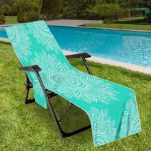 Housse de chaise de plage pliable pouvant être pliée en un sac à porter à l'épaule, avec des poches latérales pour ranger lunettes et téléphone. Convient pour les chaises de plage, serviettes, chaises de piscine et transats. Facile à transporter. Été, accessoires de voyage, vacances, décorations de salle de bain, essentiels de plage
