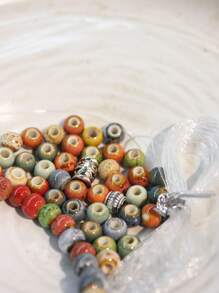 1 Set DIY Beading Materials Handmade Bracelets, 6mm & 8mm Ceramic Beads, Not Finished Product