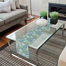 1 pieza Camino de mesa impreso con libélula acuarela, adecuado para fiestas interiores/exteriores, decoración del hogar, decoración de mesa de primavera/verano