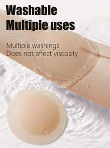 2pcs 8cm/10cm Thin Invisible Breast Petals, Party Dress Strap Nipple Cover, Waterproof Solid Silicone Bust Pads For Women - Multicolor - View 6