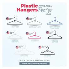 Ganchos para ropa de plástico súper resistentes fabricados en EE. UU. - Paquetes a granel disponibles, ganchos de plástico resistentes para el armario y la ropa, paquete de 36 unidades en blanco/rosa