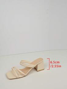 Sandalias con tiras para mujer, diseño de tacón alto grueso, sexy, simple, elegante y cómodo, versátil