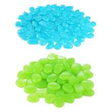 100 Pcs Glow In Dark Rocks Luminous Stone Garden Accessories Micro Landscape Fish Tank Decoration Outdoor Patio Lawn Yard Kit
